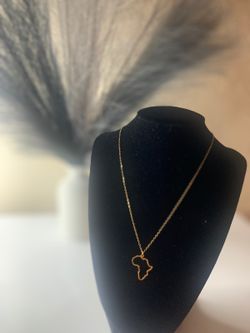 Gold plated African Map necklace