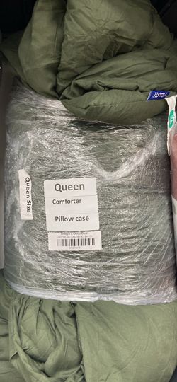 Nestl Queen Comforter Set Olive Green