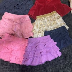 Baby Girls Skirt W/ Short 7 Pcs Bundle 