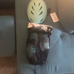 Helmet, Knee Pads, Wrist Pads 