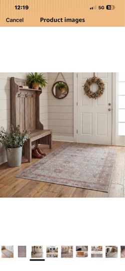 Kuden 3x5 Small Rug, Machine Washable, Non-Slip Backing, Vintage Style, Soft, Low Pile, Area Rugs for Entryway Kitchen Indoor Entrance