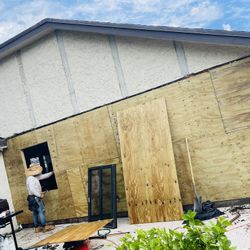 Stucco with wooden mesh