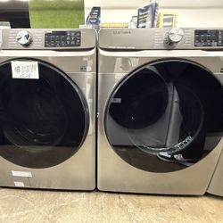 Brand New Samsung Stainless Steel Front Load Washer And Gas Dryer Set 