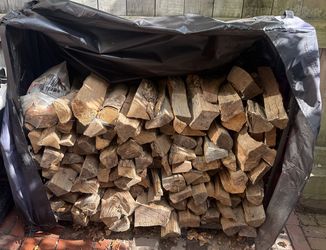 Kiln-Dried Firewood + 4 ft Steel Rack + Weather Cover