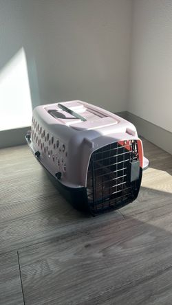 Pet Carrier, Petmate, Plastic Crate, Black/Lavendar, Medium