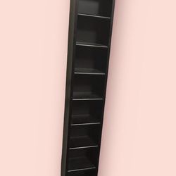 Tall Black Wooden Bookshelf - Sleek and Space-Saving Design