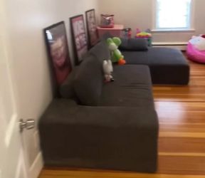 Gray boneless couch