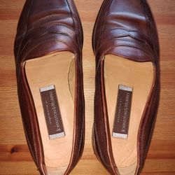 Johnston & Murphy Men's Shoe 10.5" Brown Handcrafted In Italy 