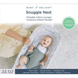Baby Delight Snuggle Nest Infant Portable Lounger, 0-9 months, Skies Thumbnail