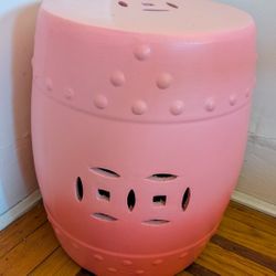 Pink Ceramic Garden Stool
