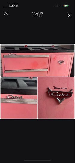 Highly collectible red 3 1/2 foot rolling tool chest/box - officially license by Disney Pixar cars! Don't miss out functional and highly collectible