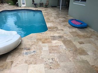 Pavers # pools. Travertine