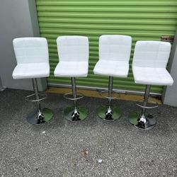 Bar Stools White New Silver 