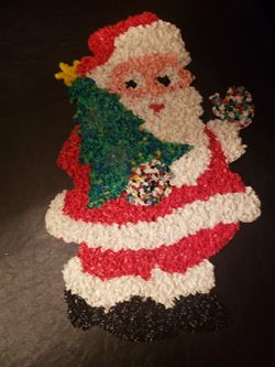 Vintage 20 in Plastic Popcorn Santa