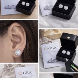 Certified Moissanite  Earrings 2.0 Carat 