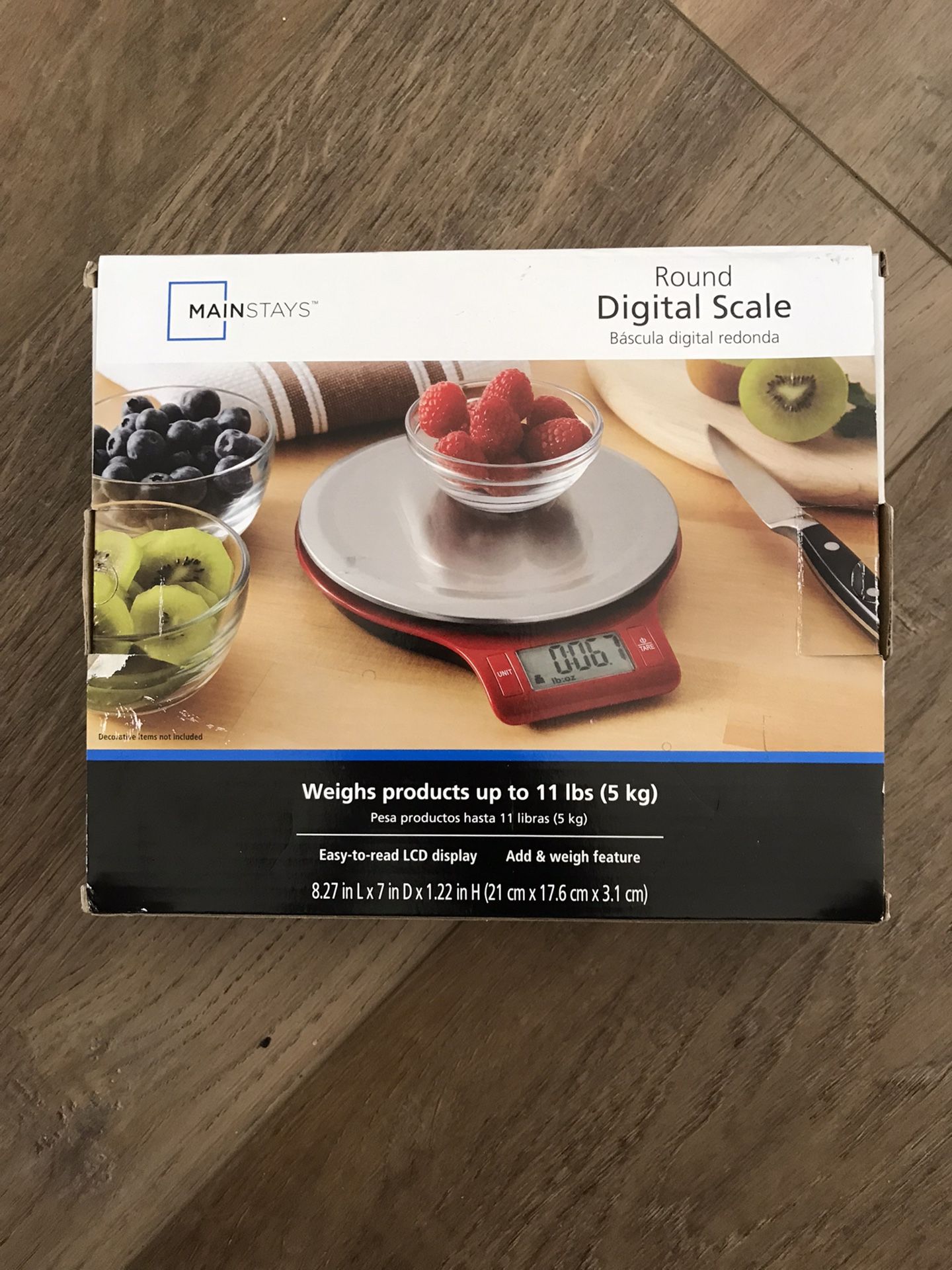 Mainstays Stainless Steel Round Digital Scale
