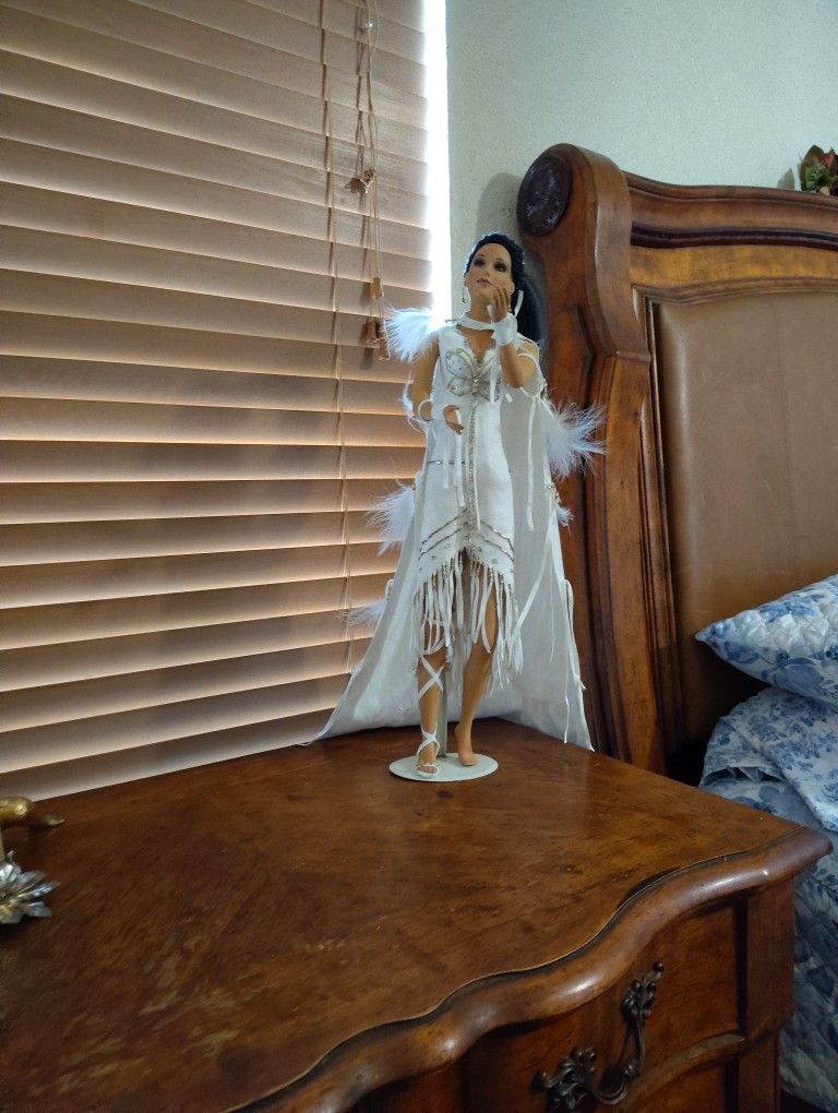 Porcelain Indian Doll With Stand