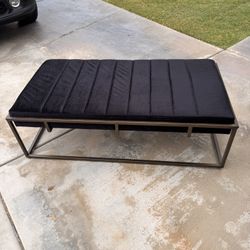 Large Black Velvet Bench