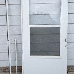 White 36 Inch Wide Storm Door