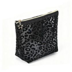 Amyre Beauty Cosmetics Leopard Print Mesh Makeup Pouch