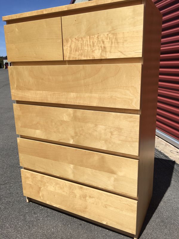 Ikea Malm 6 Drawer Dresser Chest Of Drawers Birch For Sale In