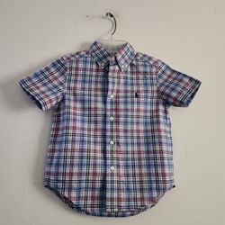 Polo Ralph Lauren Boys Short Sleeve Button Down Plaid Dress Shirt Size: 4