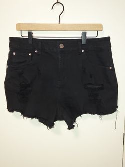 Black Distressed Shorts
