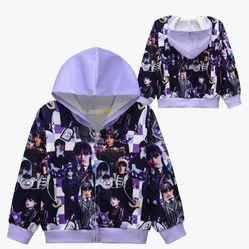 Wednesday Hoodie Size 4 With Zipper 