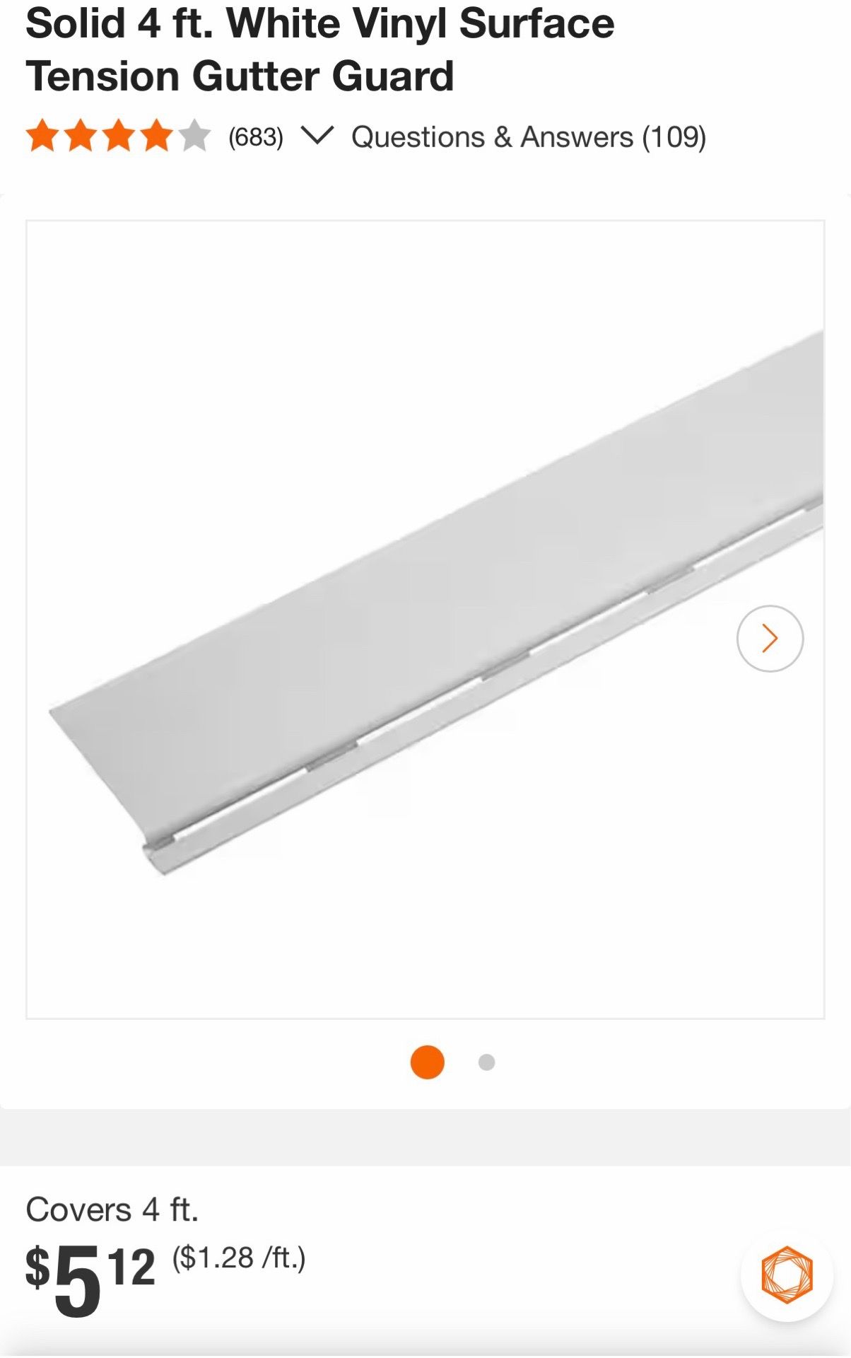 Gutter world gutter cover solid white 4ft (15)