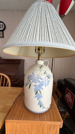 Ceramic Table Lamp with Floral Design $5