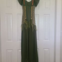 Enchanted Fairy Set Women Halloween Green Winged Dress Party Outfit Sz M