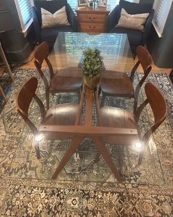 West Elm Jensen Dining Table and Cafe Chairs