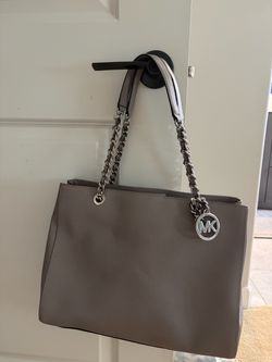 Michael Kors Gray Saffiano Leather Tote Bag