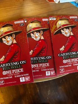 One Piece Carrying On His Will OP-13 3 Booster Packs Sleeves