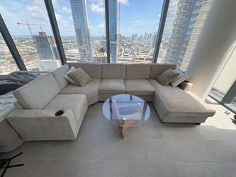 Couch and Glass table
