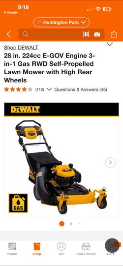 Dewalt 28 in lawn mover