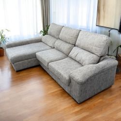 Gray 110" 2pc Microfiber Sectional Sofa with LAF Storage Chaise (Made in Spain)