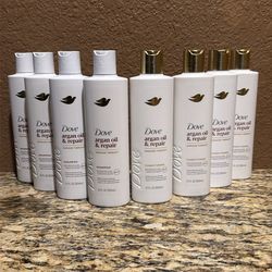 4 Pairs- Dove Argan Oil & Repair Shampoo and Conditioner