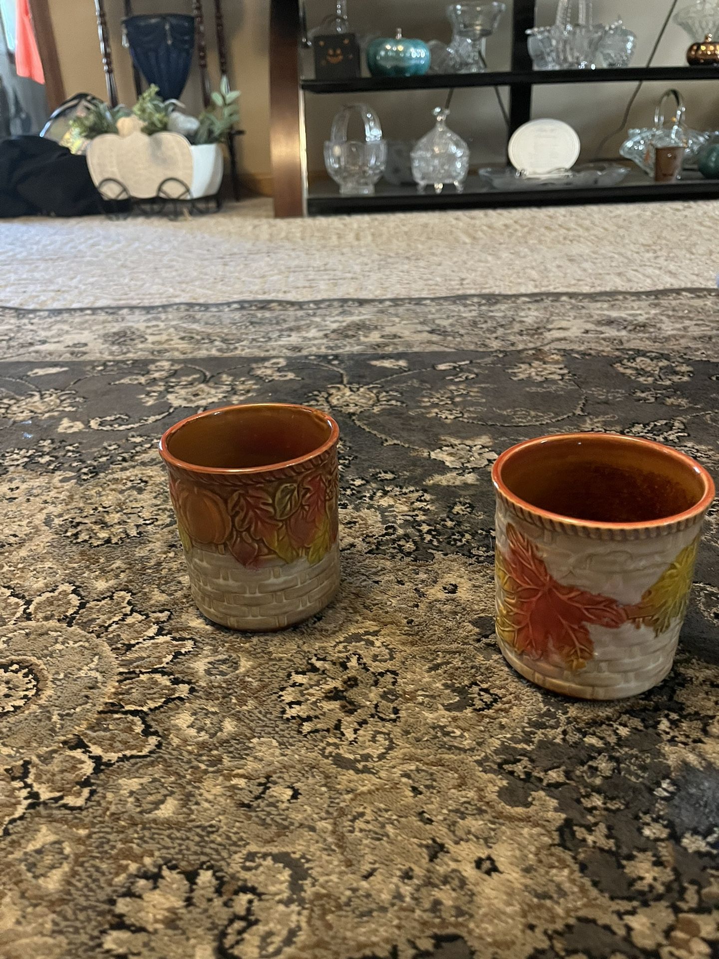 2 Small Fall Ceramic Holders