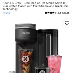 Keurig K-Brew + Chill Iced or Hot Single-Serve K-Cup Coffee Maker with MultiStream and QuickChill Technology