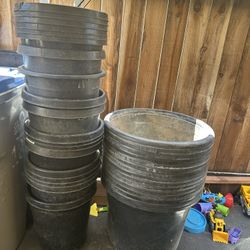 Black pots size 15 gallons $7 each & 25(30) gallons $20 each 19Hx25W pick up near Tully and Monterey Rd SJ CA 95112