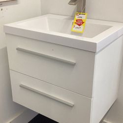 24” Wall Mounted Vanity White Ready For Pick Up 