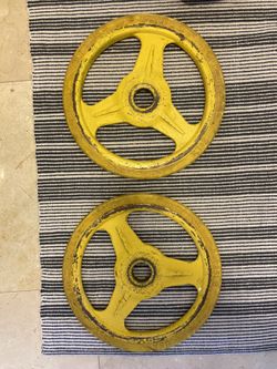 2 York Olympic 25 lbs Bumper Weight Plates