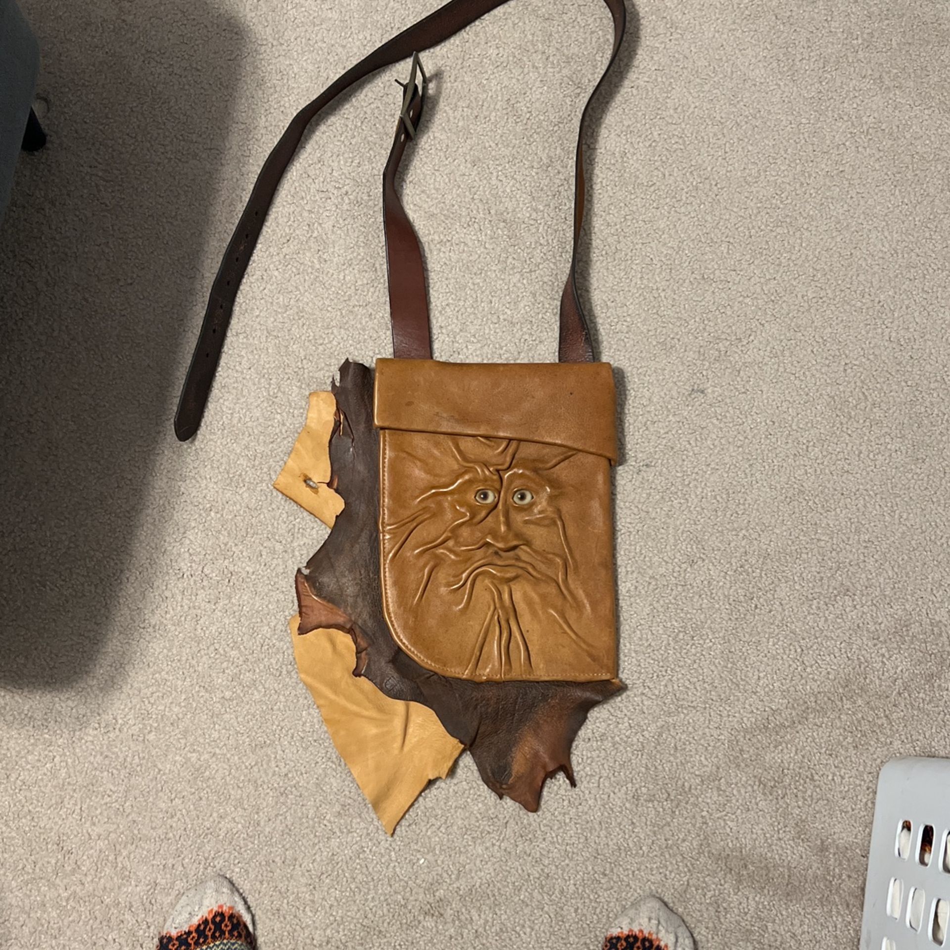 Grichels Leather Face Shoulder Bag With Adjustable Strap