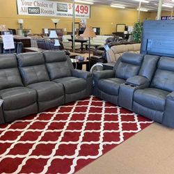 Jesolo Dark Gray Reclining Living Room Set / couches  /Sofa and Loveseat 