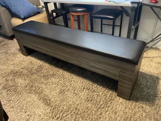 Leather Storage Bench Ottoman
