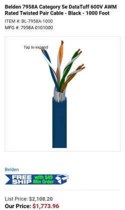 Belden 5e Data Cable  1000 Ft  