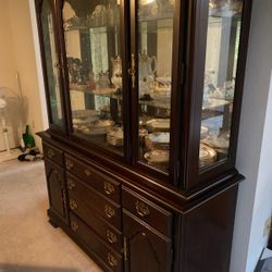 Kincaid Cherry Lighted China Cabinet 