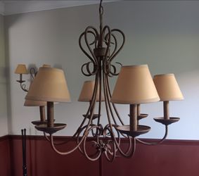 Hanging Lamp with Wall Sconces