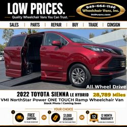 2022 Toyota Sienna Wheelchair Van